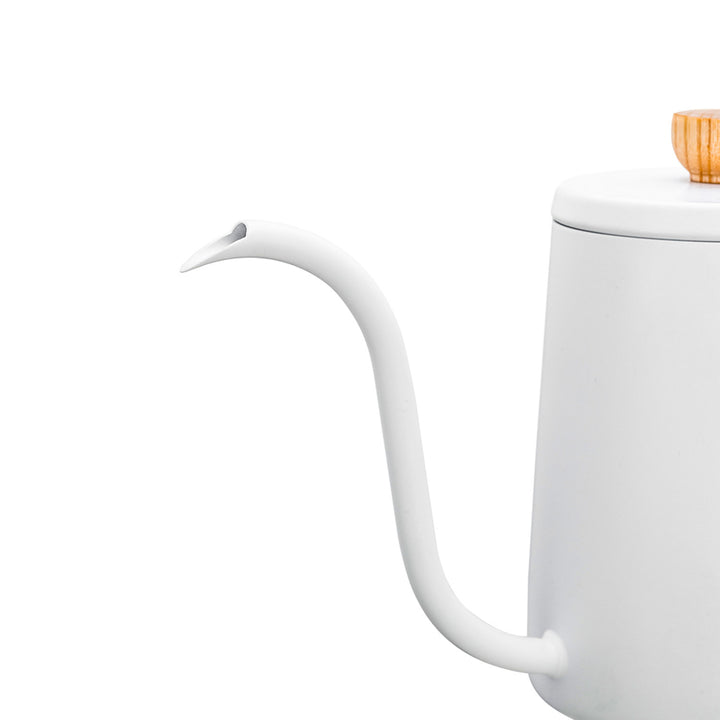 I.XXI Coffee Gooseneck Kettle with Walnut Handle 600ml, White