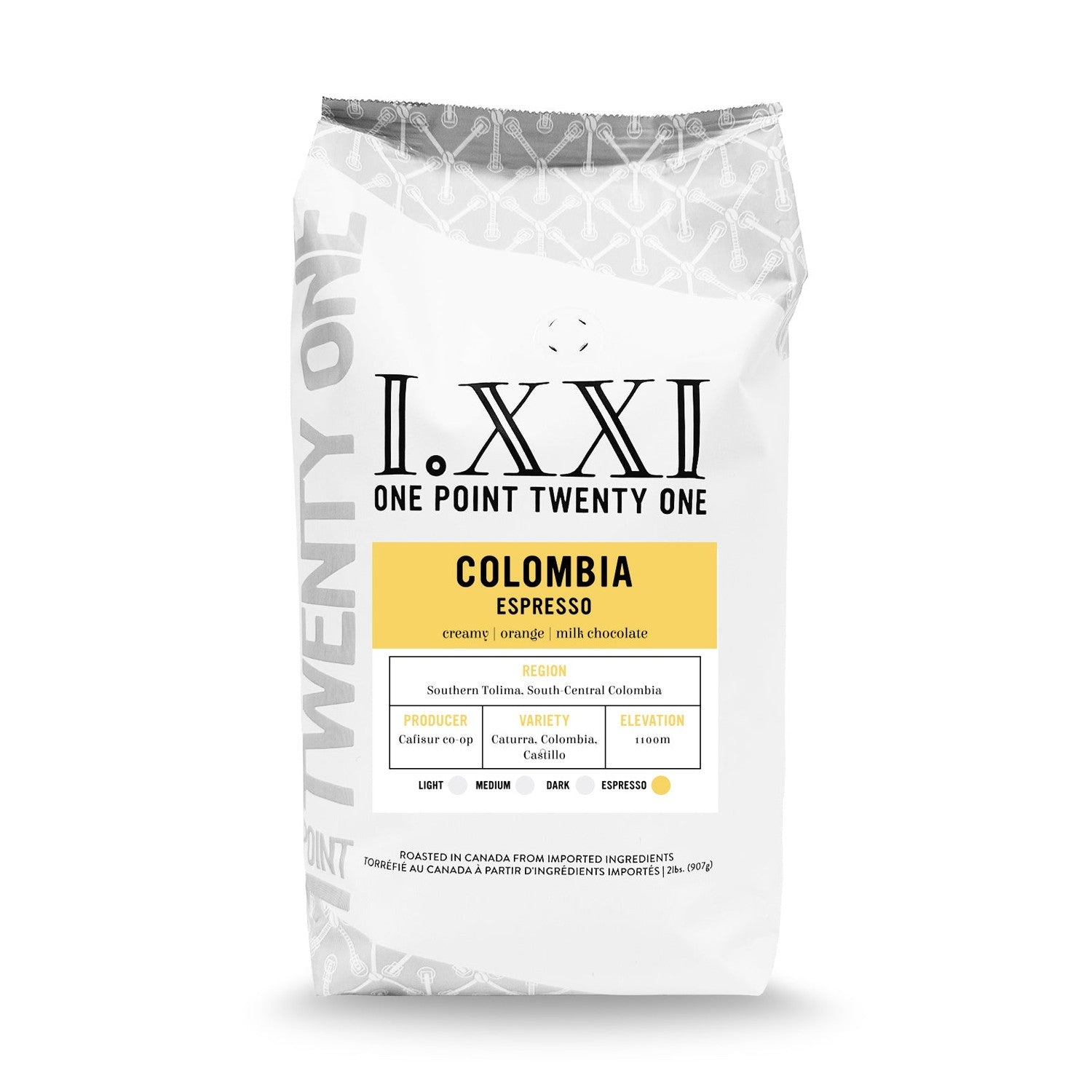 I.XXI Colombia South Tolima Whole Bean Espresso, 2 lb