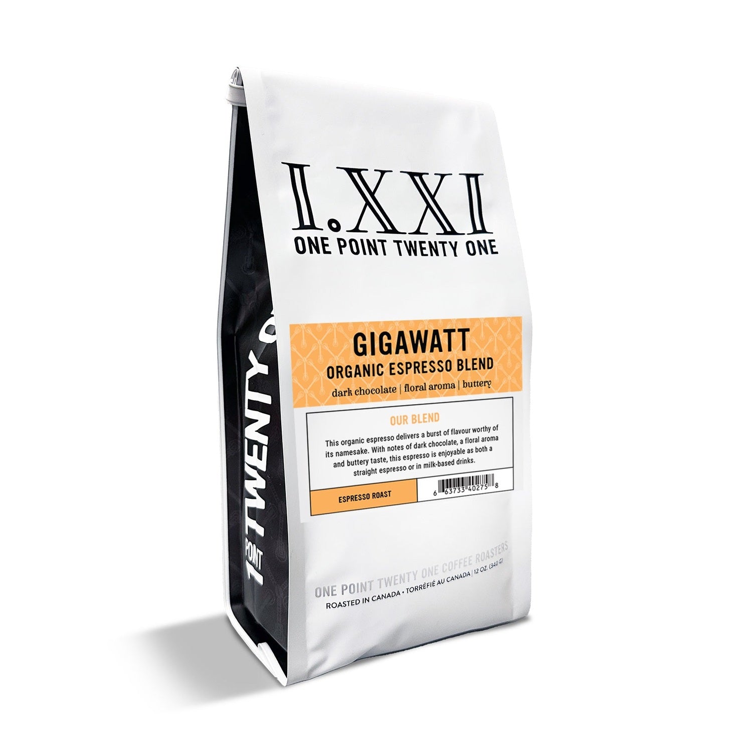 I.XXI Gigawatt Organic Whole Bean Espresso, 12 oz.