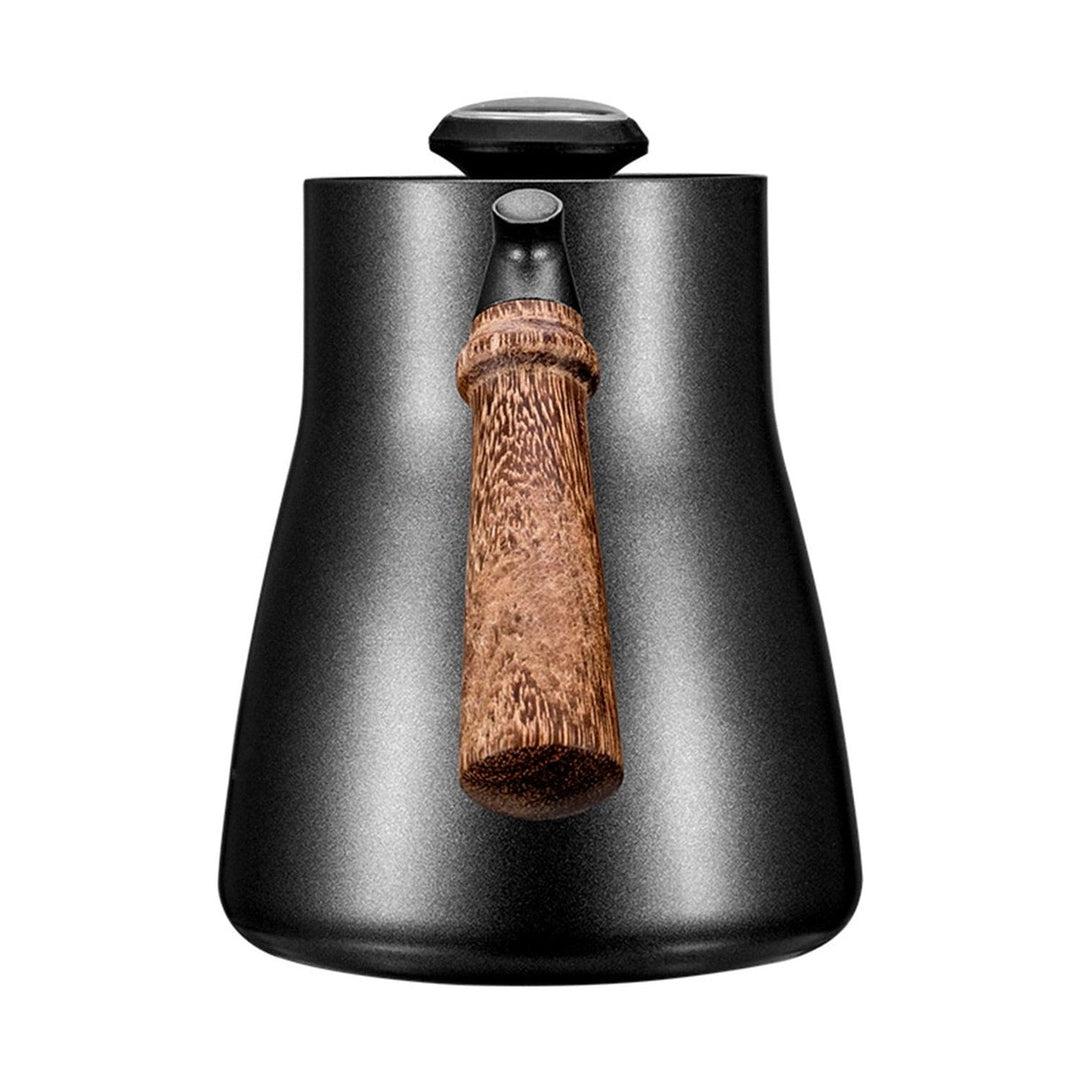 I.XXI Gooseneck Kettle Rosewood handle with Thermometer, Black