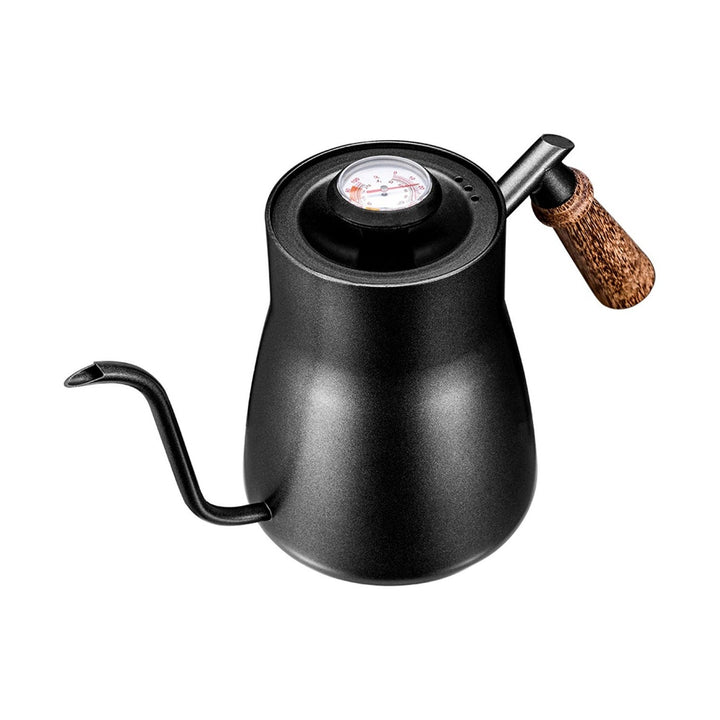 I.XXI Gooseneck Kettle Rosewood handle with Thermometer, Black