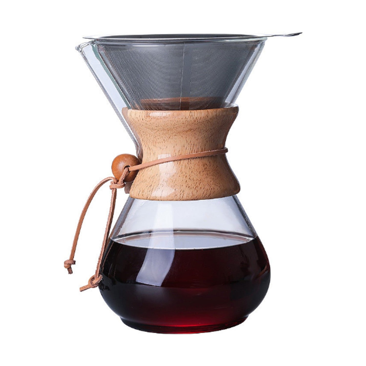 I.XXI Hand Blown Glass Coffee Pot with Filter, 800ml