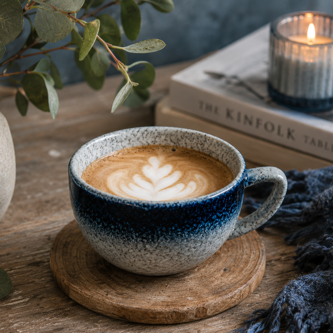 I.XXI Marbled Coffee Cup 320ml, Blue