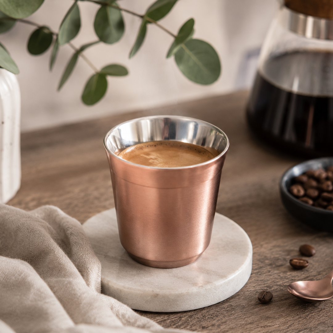 I.XXI Stainless Steel Double Wall 150ml Espresso Cup, Copper
