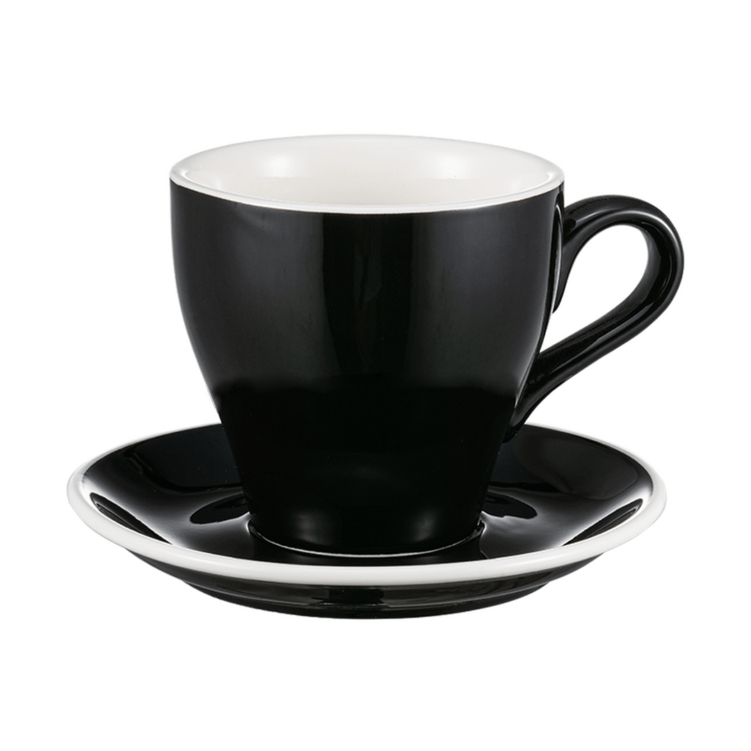 I.XXI Tulip Coffee Cup with Saucer 280ml, Black