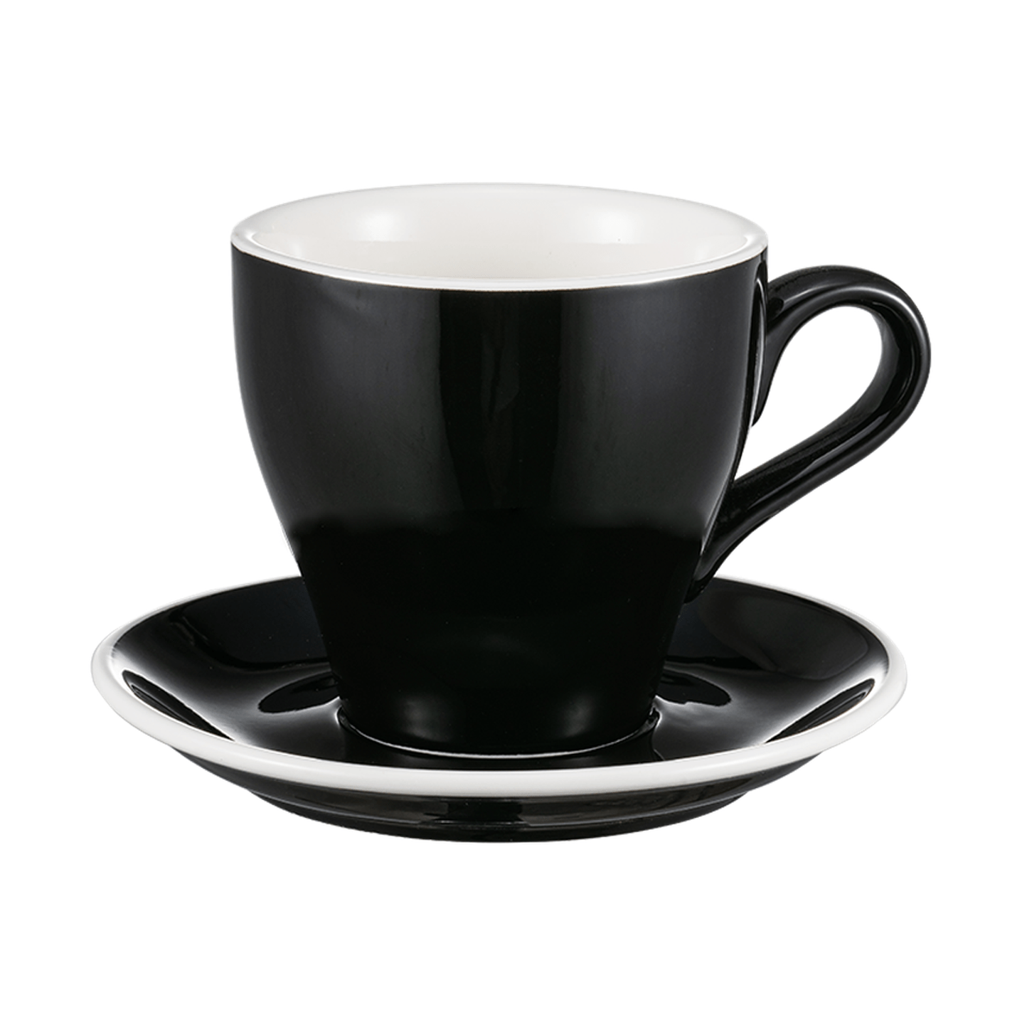 I.XXI Tulip Coffee Cup with Saucer 280ml, Black