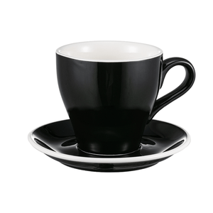 I.XXI Tulip Coffee Cup with Saucer 280ml, Black