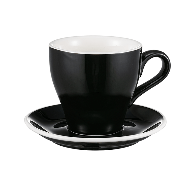 I.XXI Tulip Coffee Cup with Saucer 280ml, Black