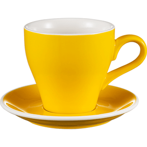 I.XXI Tulip Coffee Cup with Saucer 280ml, Yellow