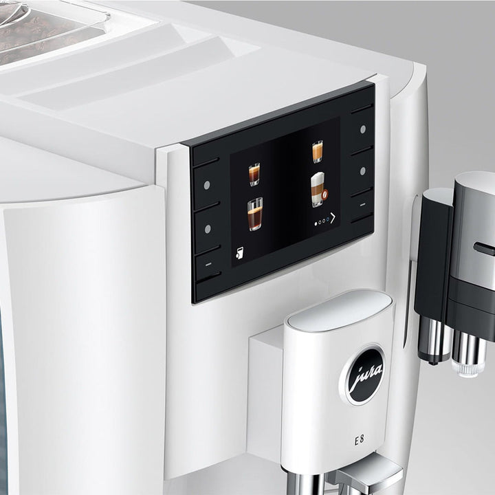 Jura E8 Automatic Espresso Machine, Piano White 