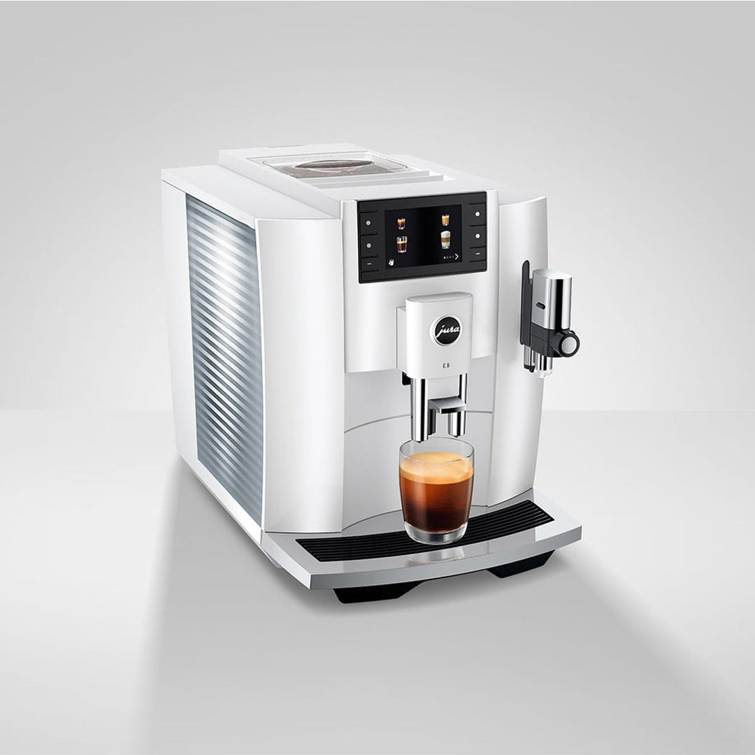 Jura E8 Automatic Espresso Machine, Piano White 