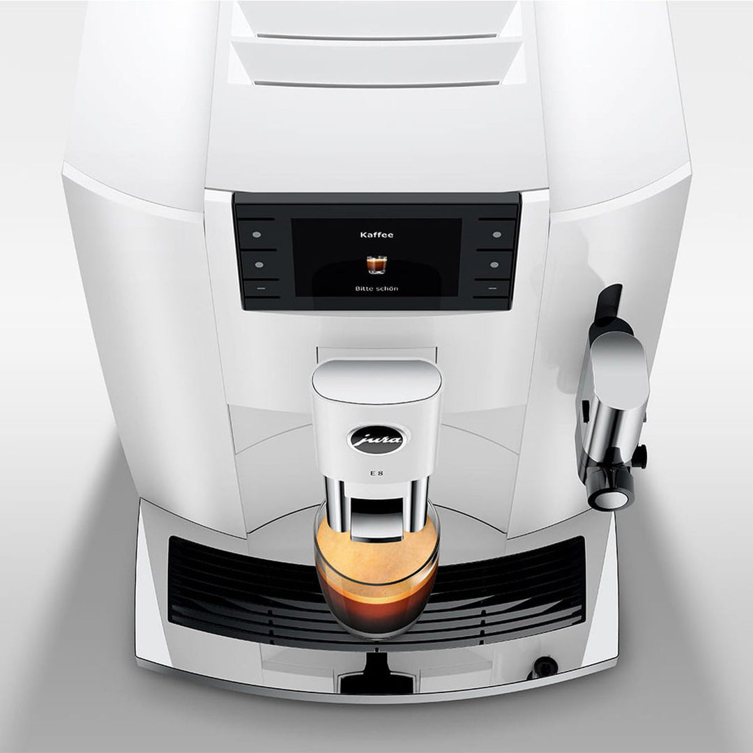 Jura E8 Automatic Espresso Machine, Piano White 