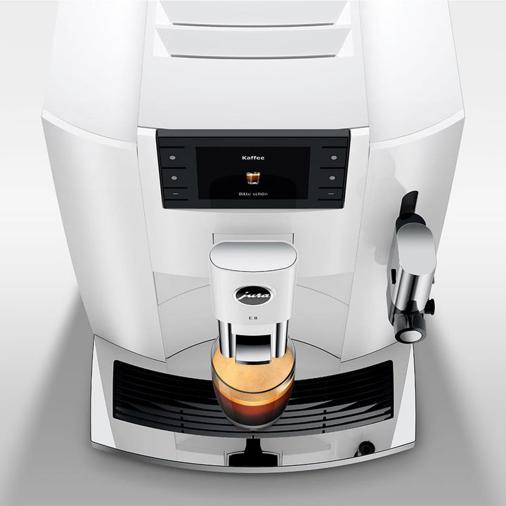 Jura E8 Automatic Espresso Machine, Piano White 