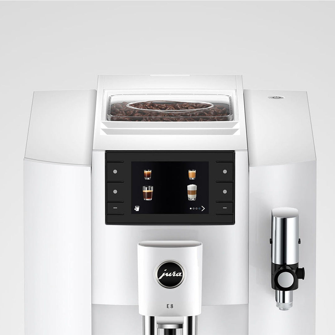 Jura E8 Automatic Espresso Machine, Piano White 