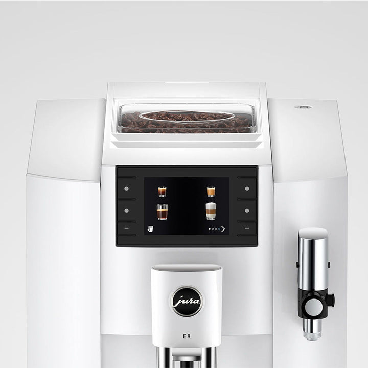 Jura E8 Automatic Espresso Machine, Piano White 