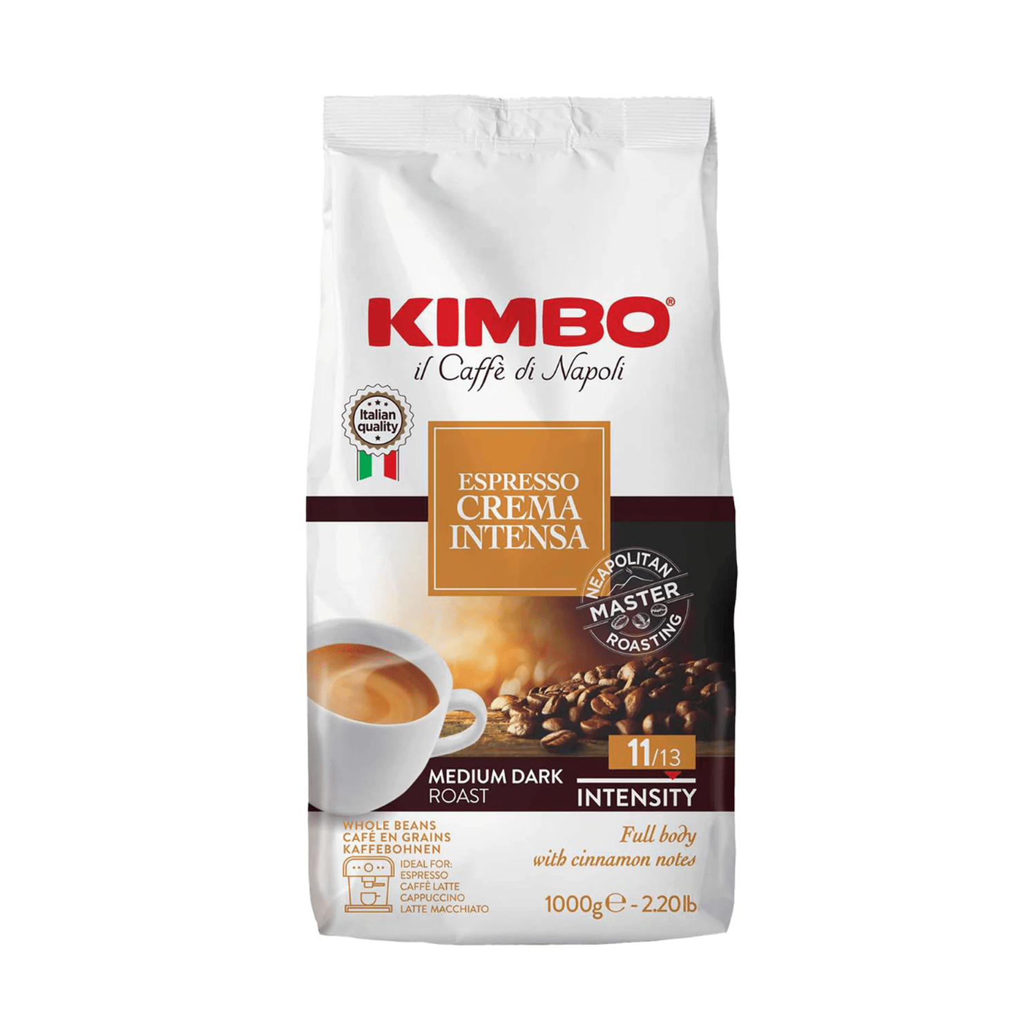 Kimbo Crema Intensa Whole Bean Coffee, 1kg