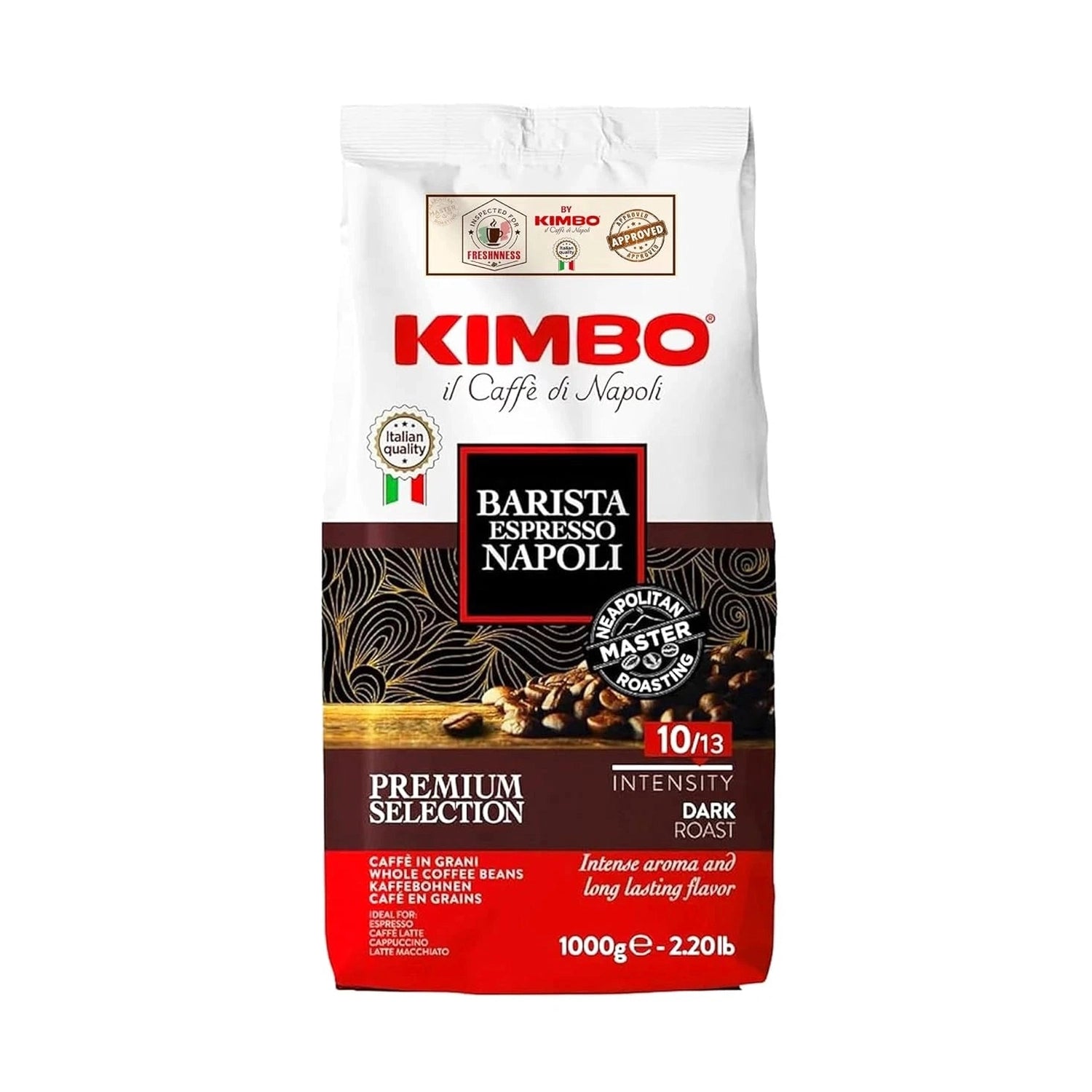 Kimbo Espresso Napoletano Whole Bean Coffee, 1kg