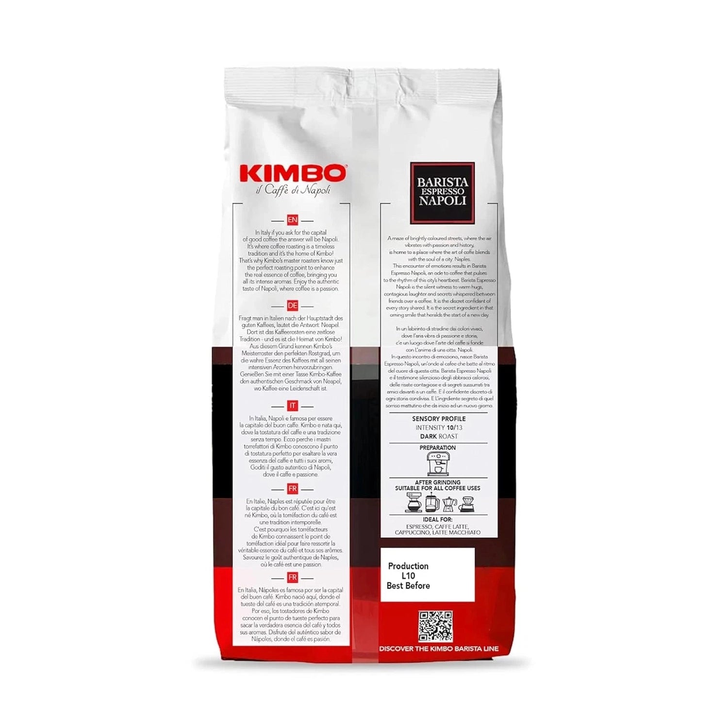 Kimbo Espresso Napoletano Whole Bean Coffee, 1kg