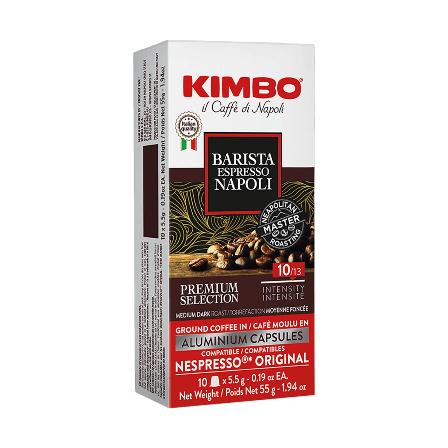 Kimbo Napoli Nespresso Compatible Capsules, 10 Pack
