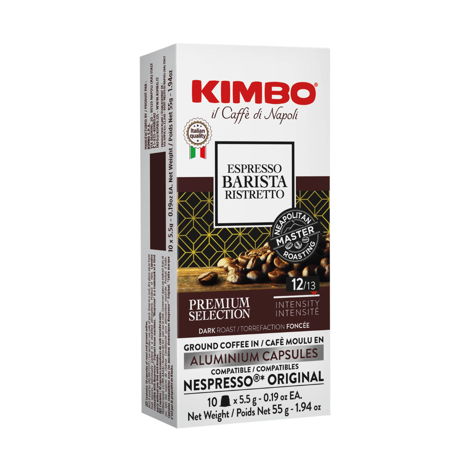 Kimbo Ristretto Nespresso Compatible Capsules, 10 Pack