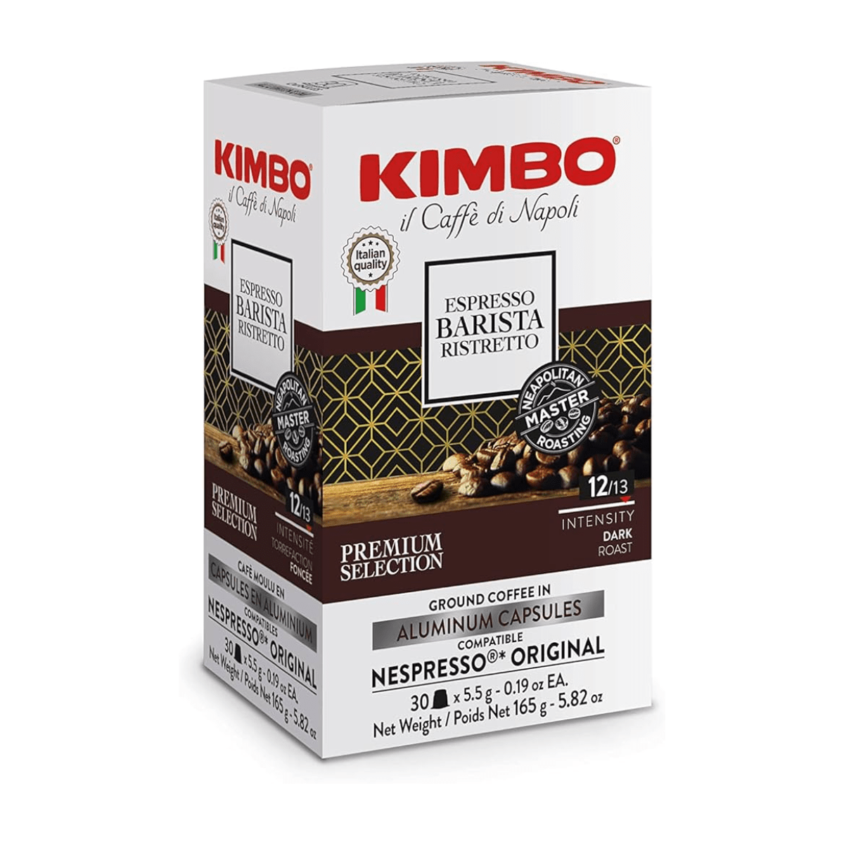 Kimbo Ristretto Nespresso Compatible Capsules, 30 Pack