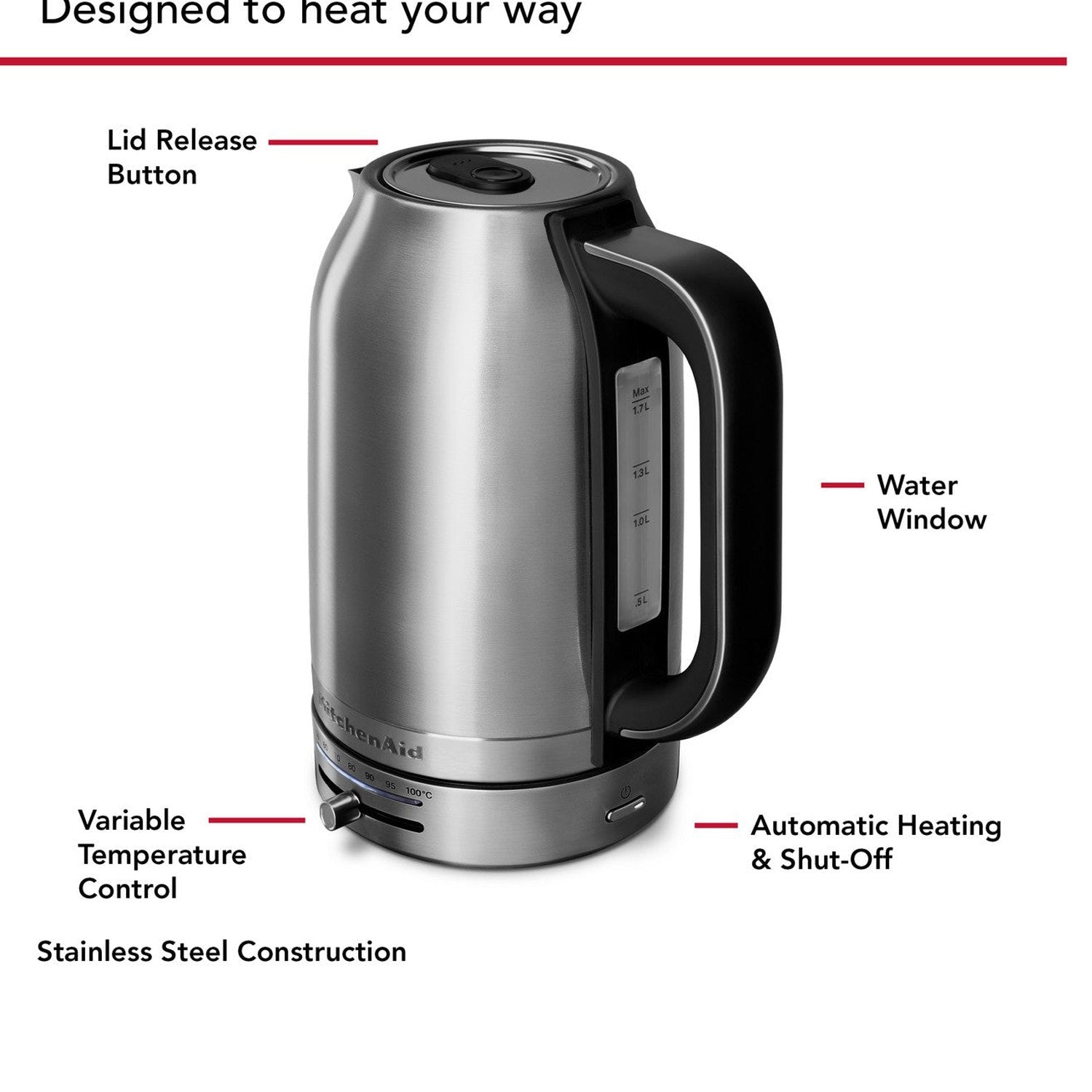 KitchenAid Kettle Brushed Stainless Steel KEK1701SX