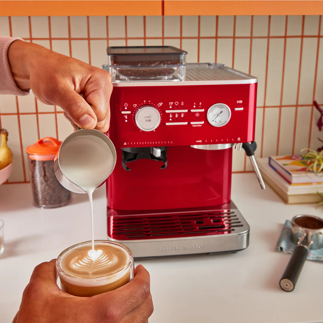 KitchenAid Semi-Automatic Espresso Machine, Candy Apple Red 