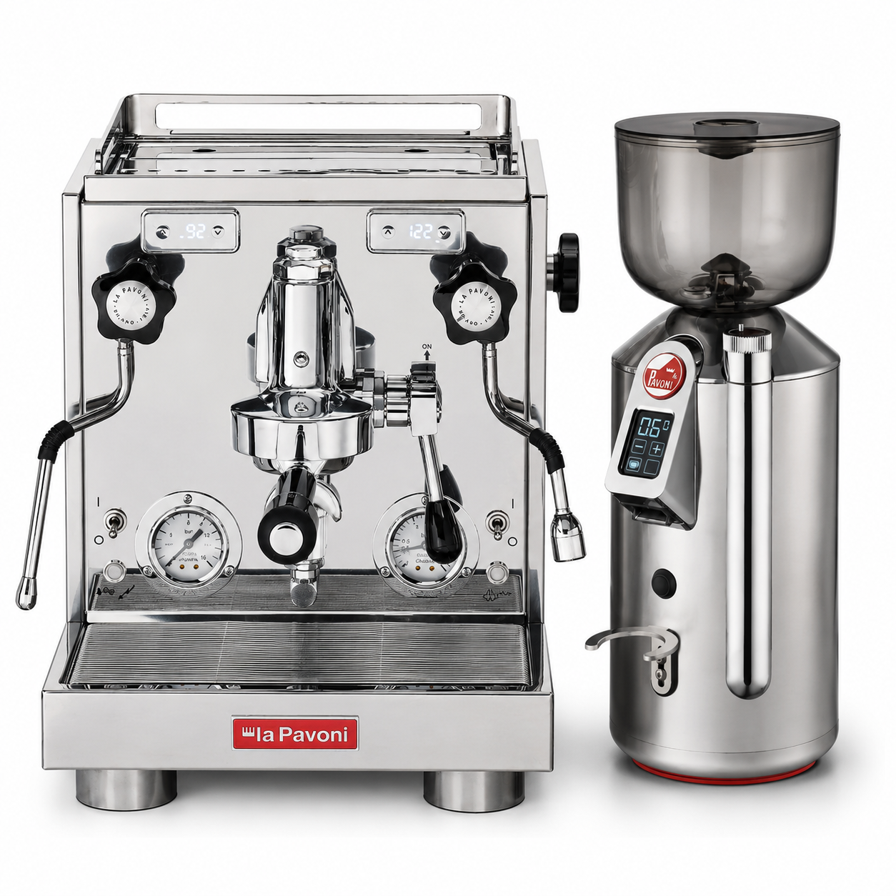La Pavoni Botticelli Evo & Cilindro Grinder Bundle, Stainless Steel