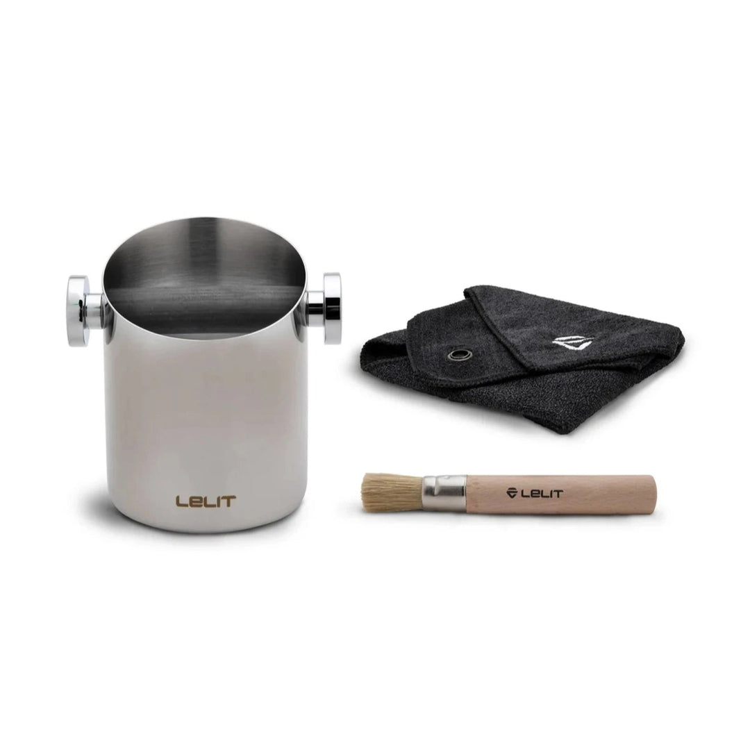 Lelit Knock Box with Cloth &amp; Brush
