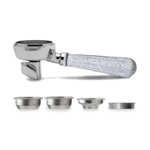 Lelit Portafilter with Ash Wood Handle and 18-21g Filter, 58mm