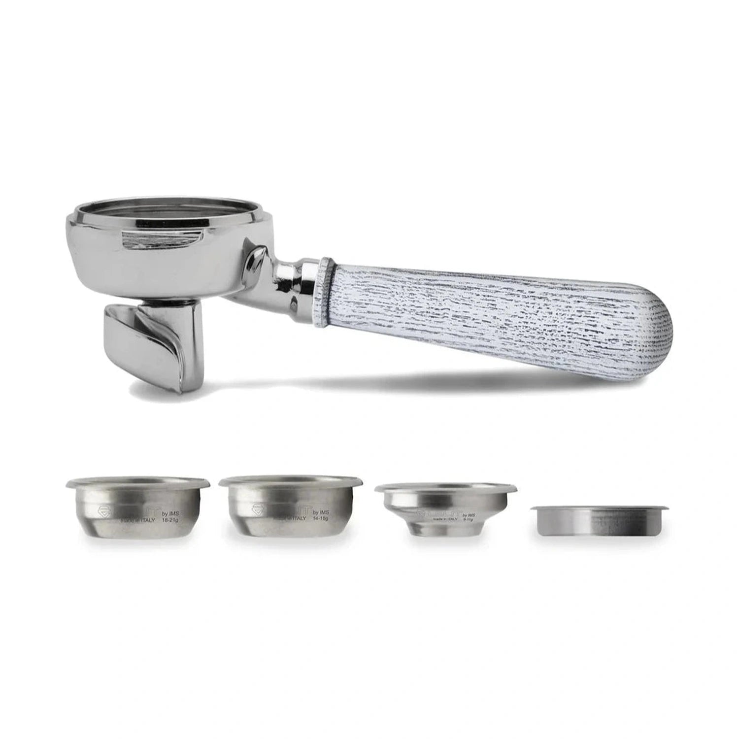 Lelit Portafilter with Ash Wood Handle and 18-21g Filter, 58mm
