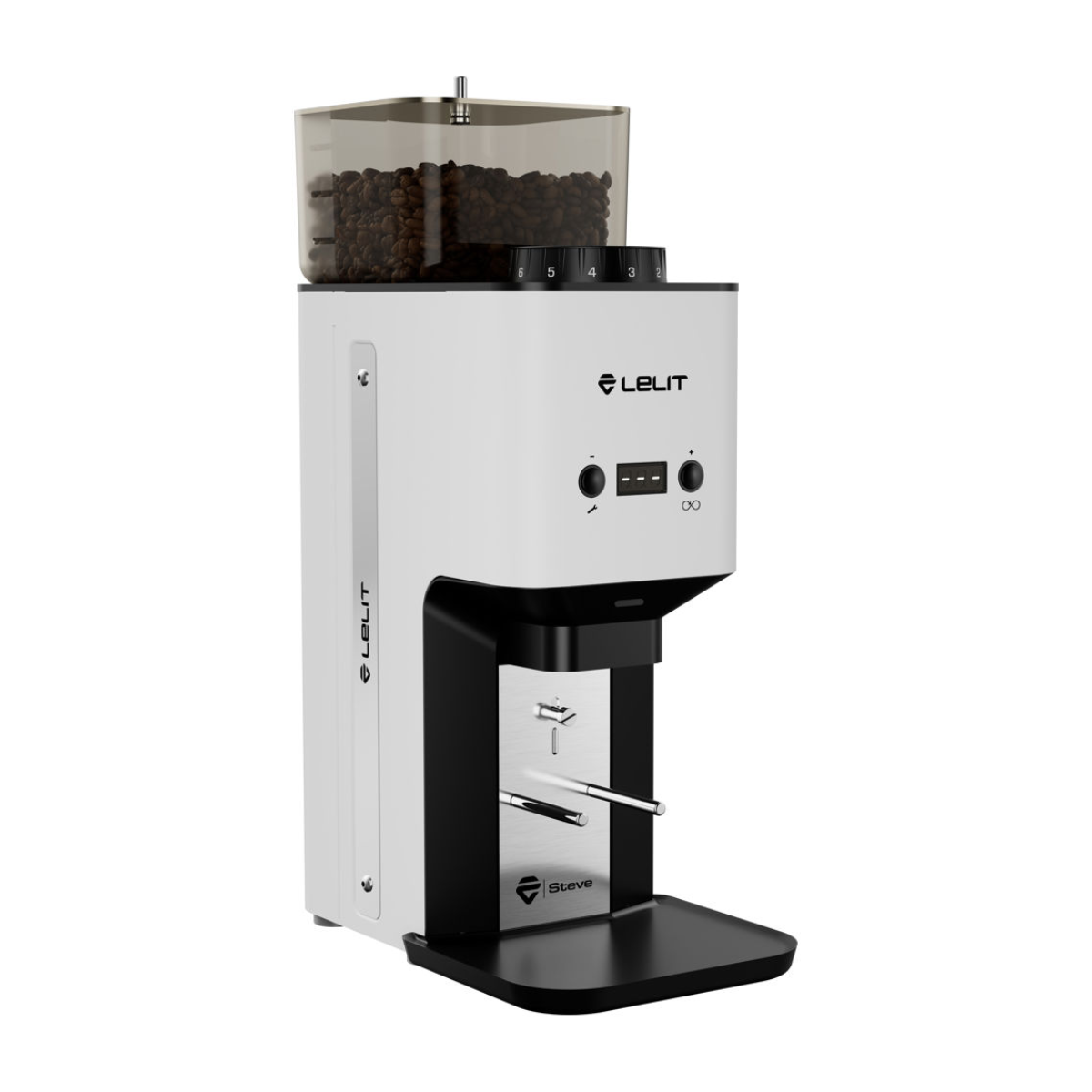 Lelit Steve Coffee Grinder, White #LEPM20-1B40