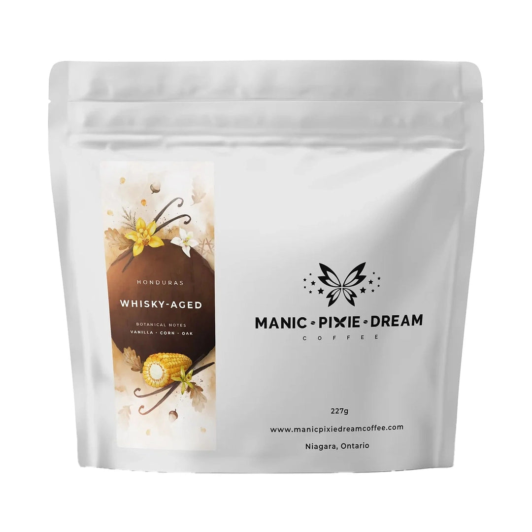 Manic Pixie Dream Coffee Whisky-Aged Whole Bean Coffee, 227 g