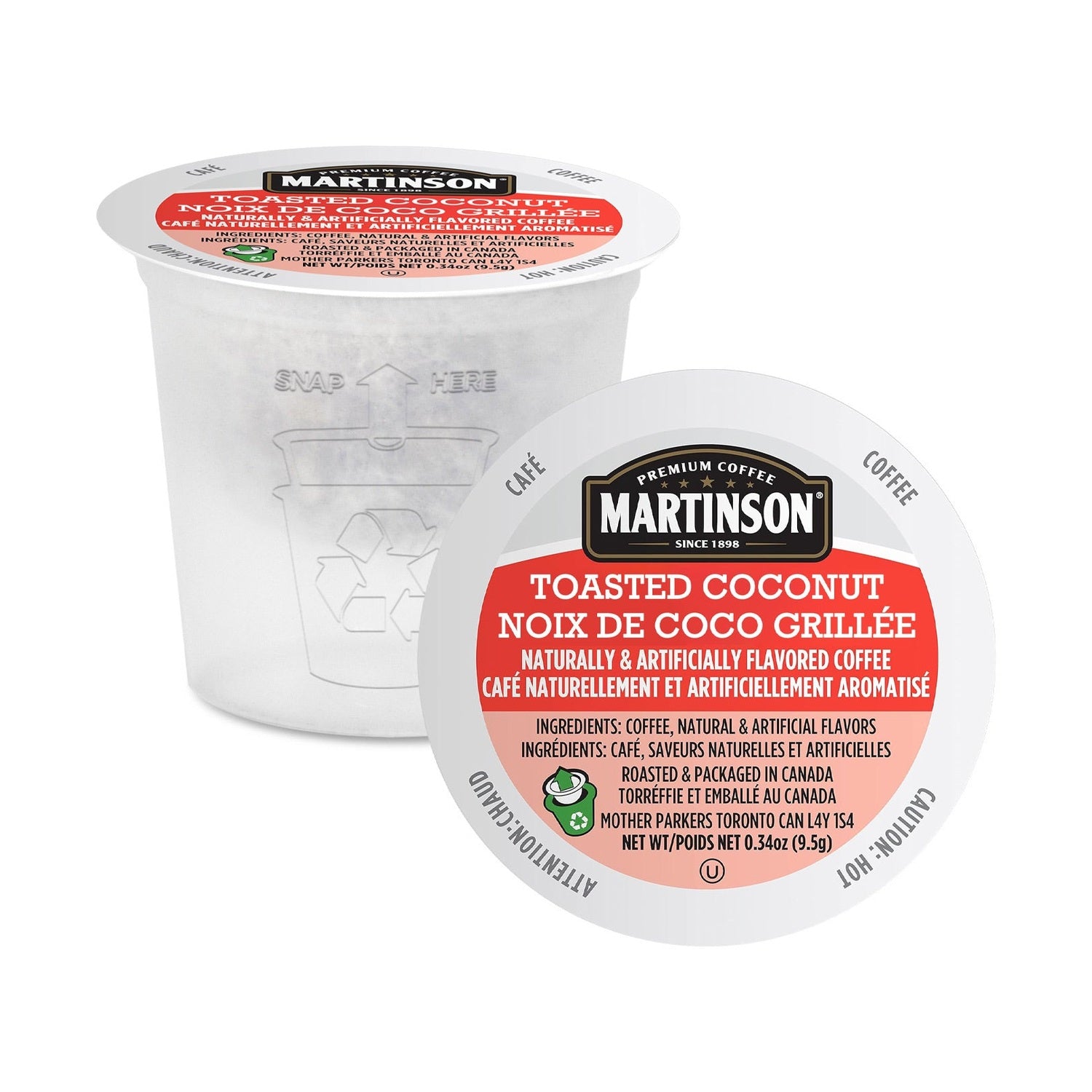 Martinson Toasted Coconut Single Serve Coffee 24 Pack
