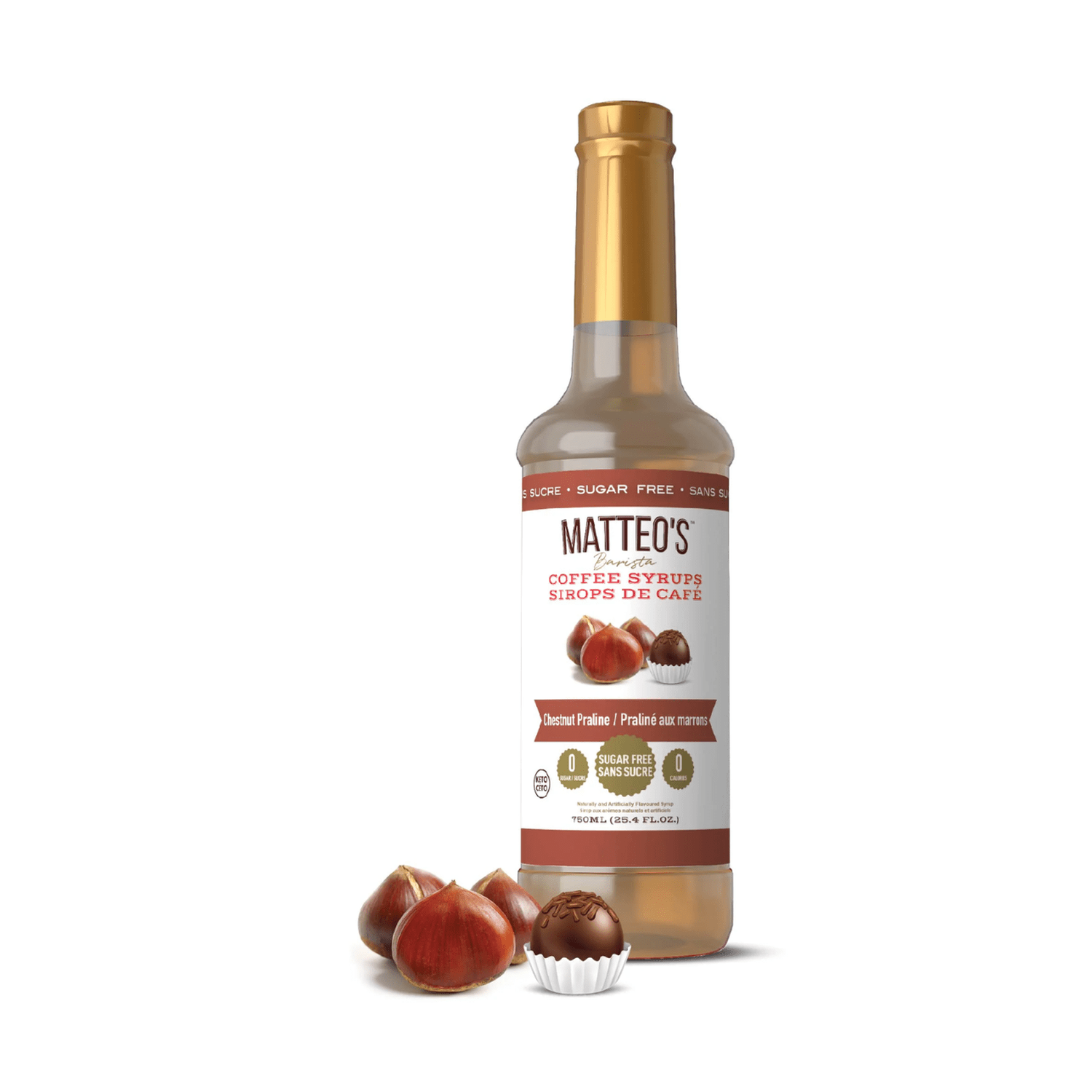 Matteo's Sugar Free Chestnut Praline Syrup, 750ml