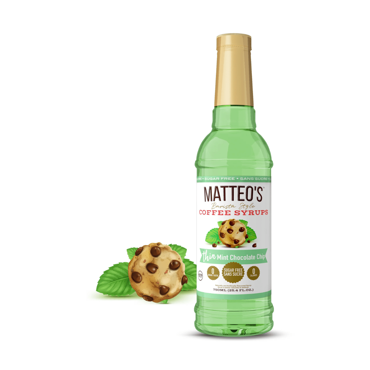 Matteo's Sugar Free Mint Chocolate Chip Syrup, 750ml