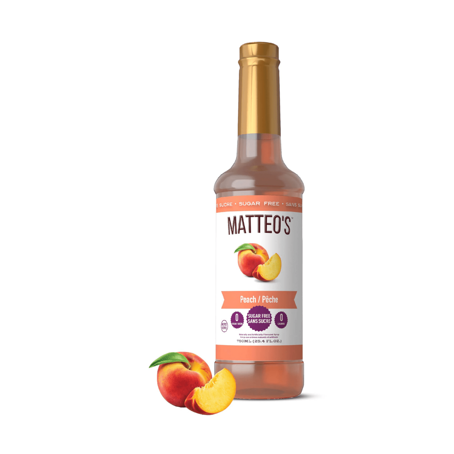 Matteo's Sugar Free Peach Syrup, 750ml