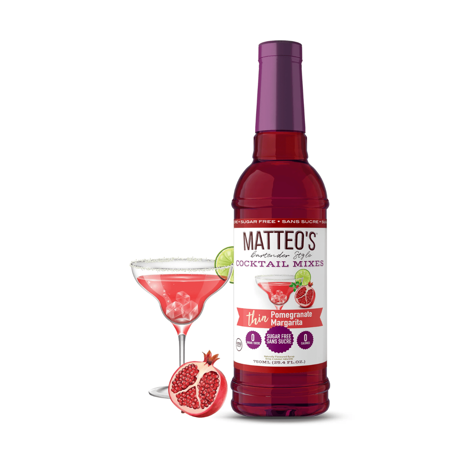 Matteo's Sugar Free Pomegranate Margarita Syrup, 750ml