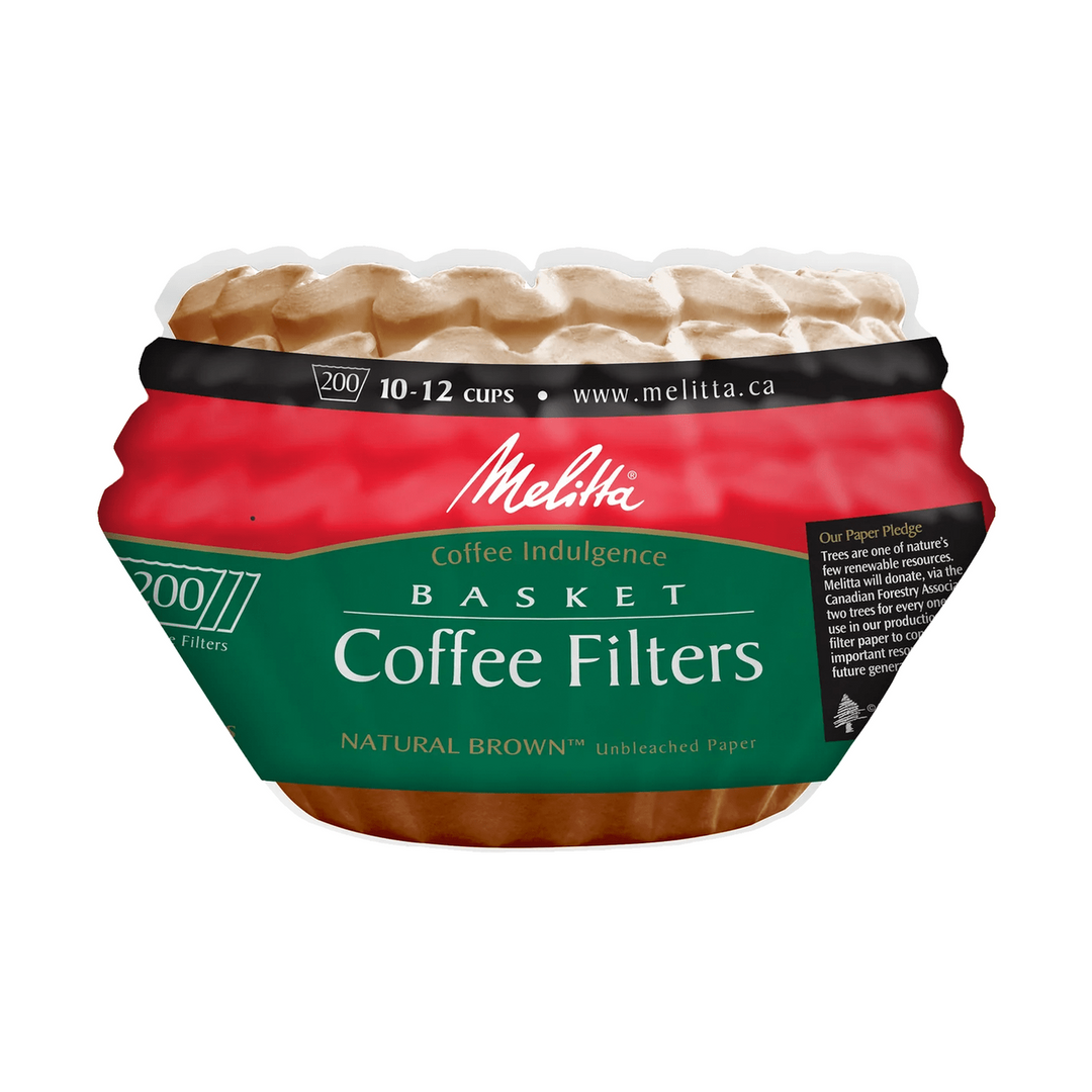 Melitta Natural Brown Basket Filter, 200 Pack