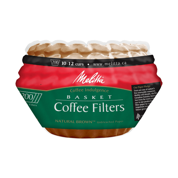 Melitta Natural Brown Basket Filter, 200 Pack