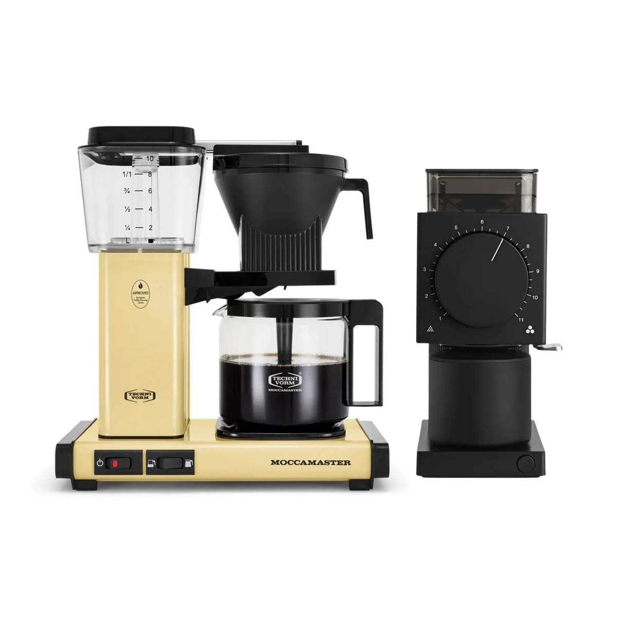 Moccamaster KBGV Select Brewer Butter Yellow & Fellow Ode Gen 2 Grinder Black Bundle