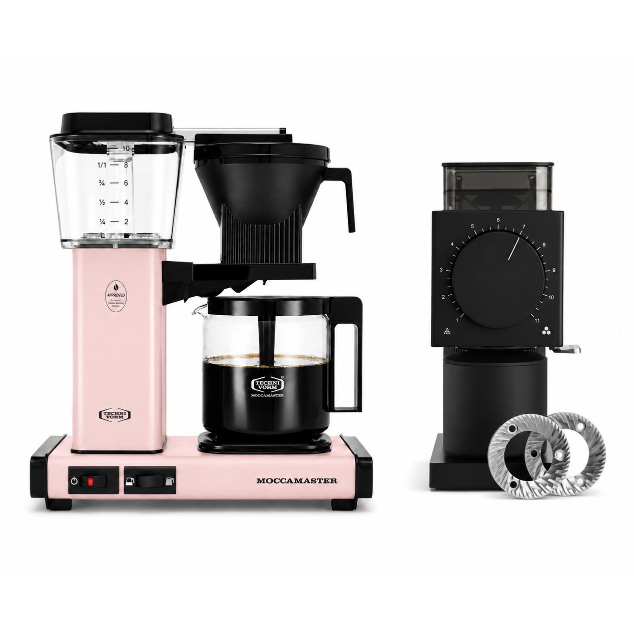 Moccamaster KBGV Select Brewer Cherry Blossom & Fellow Ode Gen 2 Grinder Black Bundle