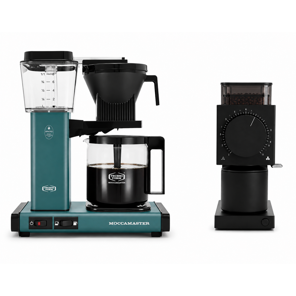 Moccamaster KBGV Select Brewer Ocean & Fellow Ode Gen 2 Grinder Black Bundle