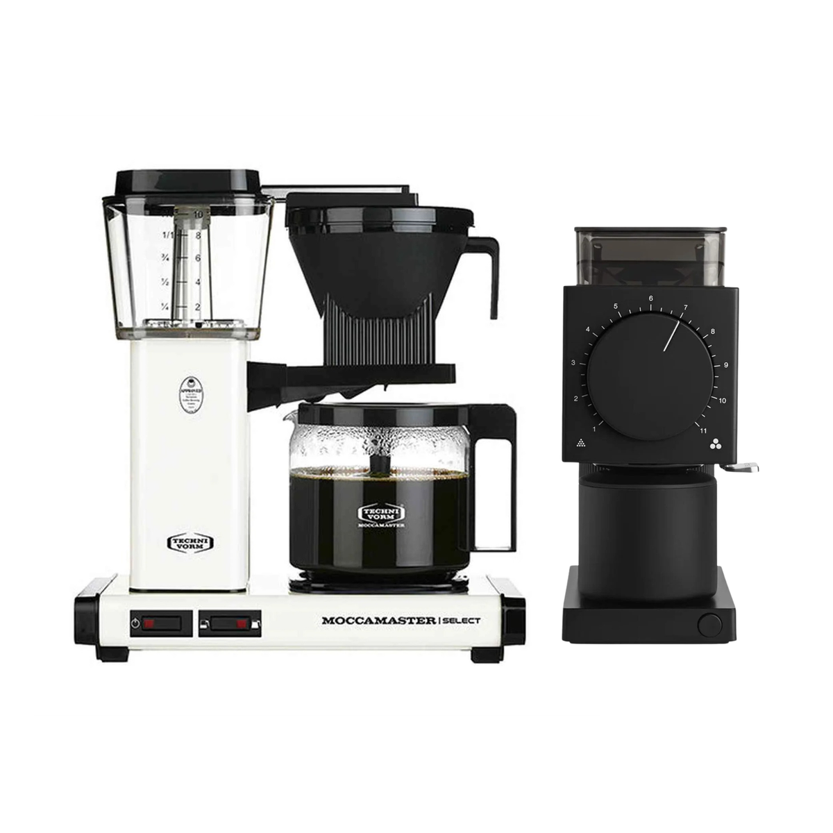 Moccamaster KBGV Select Brewer Off White & Fellow Ode Gen 2 Grinder Black Bundle