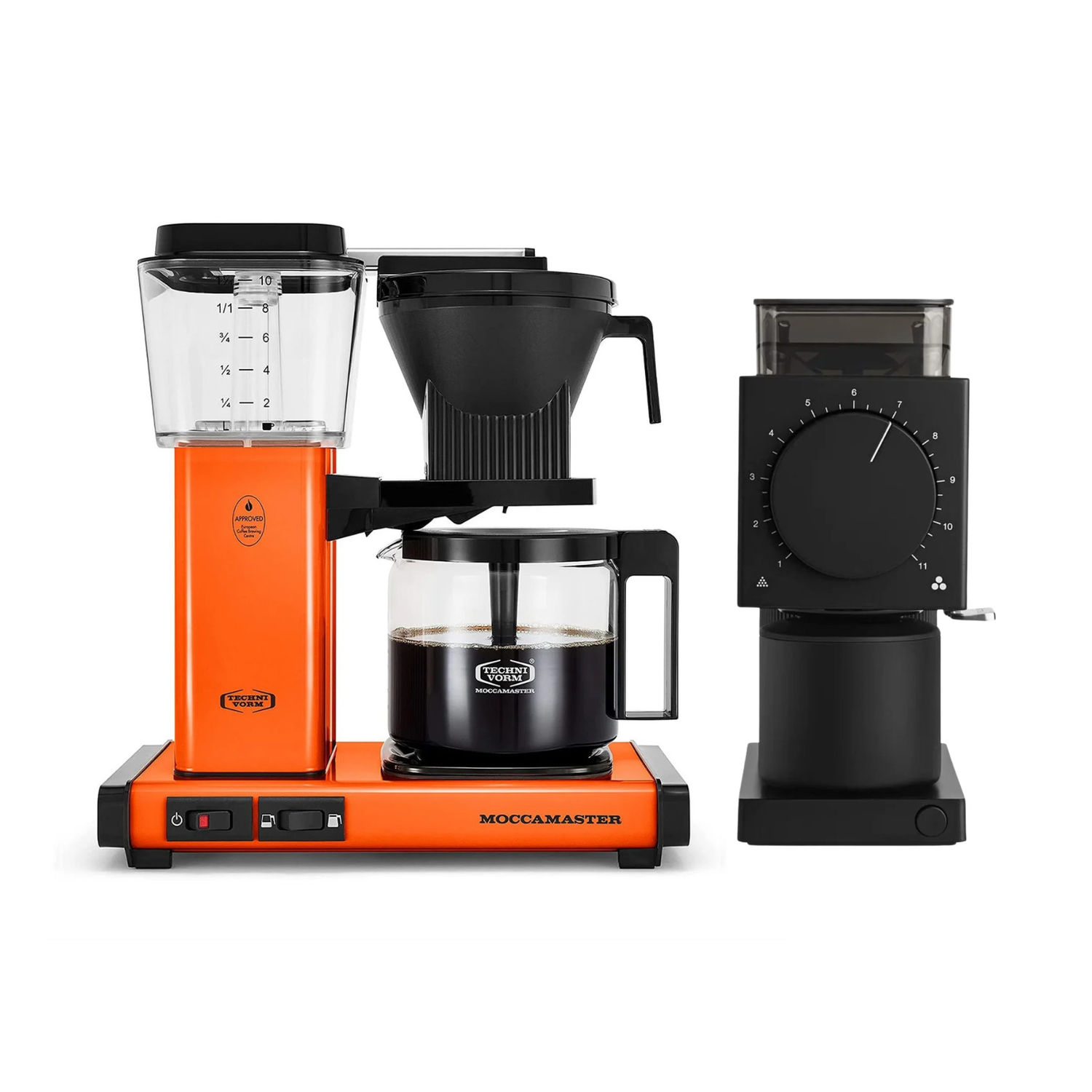 Moccamaster KBGV Select Brewer Orange & Fellow Ode Gen 2 Grinder Black Bundle