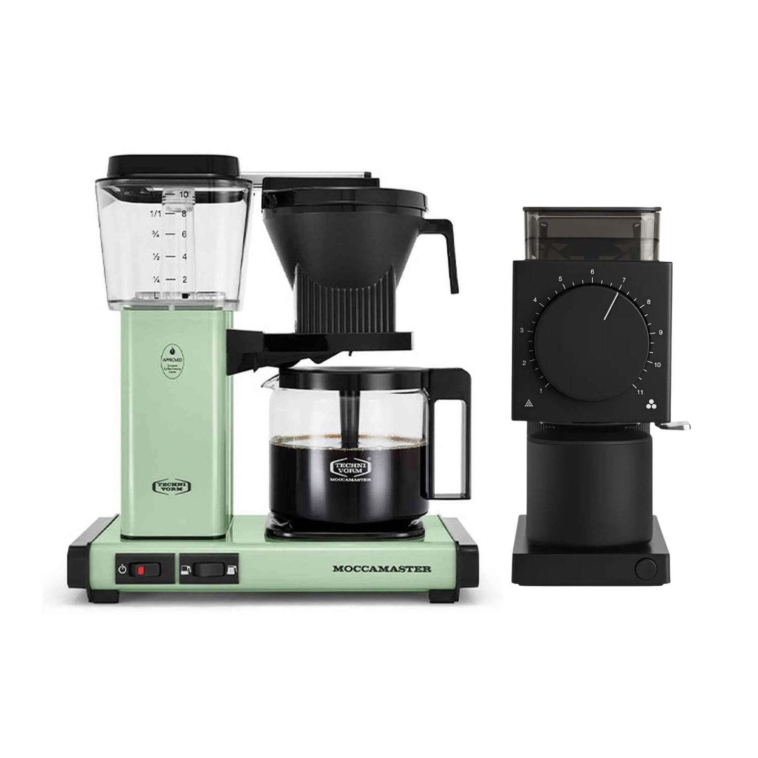 Moccamaster KBGV Select Brewer Pistachio & Fellow Ode Gen 2 Grinder Black Bundle
