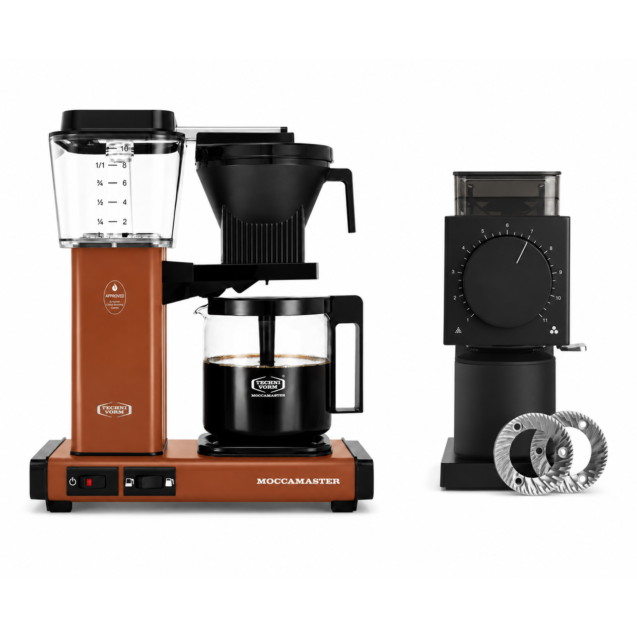 Moccamaster KBGV Select Brewer Terracotta & Fellow Ode Gen 2 Grinder Black Bundle