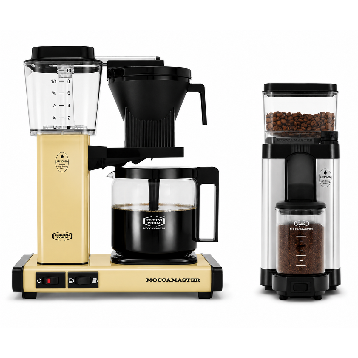 Moccamaster KBGV Select Butter Yellow and KM5 Grinder
