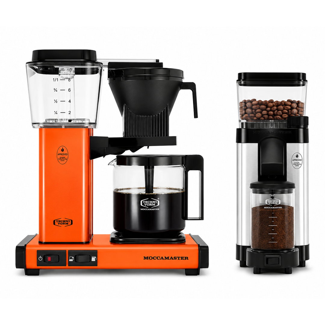 Moccamaster KBGV Select Coffee Maker Orange &amp; KM5 Grinder