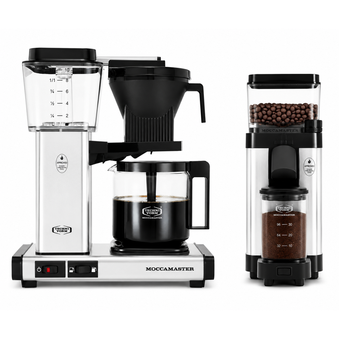 Moccamaster KBGV Select Coffee Maker Silver and KM5 Grinder